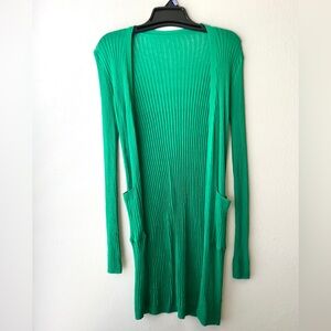 Green long sleeve cardigan